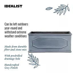 IDEALIST Lite Faux Lead Chelsea Light Concrete Through Planter