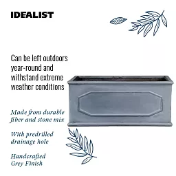 IDEALIST Lite Faux Lead Chelsea Light Concrete Through Planter