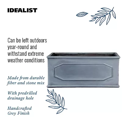 IDEALIST Lite Faux Lead Chelsea Light Concrete Through Planter