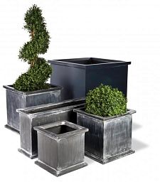 Grosvenor Fiberglass Square Antique FL Planter Pot In/Out