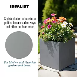 IDEALIST Lite Square Box Contemporary Light Concrete Planter