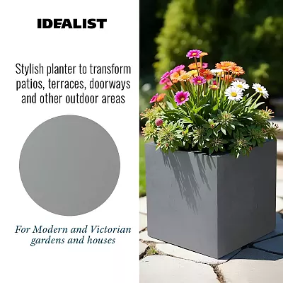 IDEALIST Lite Square Box Contemporary Light Concrete Planter