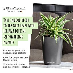 LECHUZA DELTINI|MINI-DELTINI Round Poly Resin Indoor Self-watering Planter