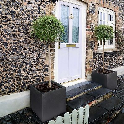 IDEALIST Lite Square Box Contemporary Light Concrete Planter Set