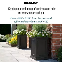 IDEALIST Lite Faux Lead Chelsea Light Concrete Tall Square Planter