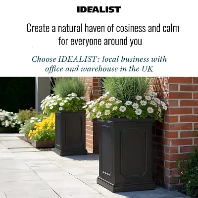 IDEALIST Lite Faux Lead Chelsea Light Concrete Tall Square Planter