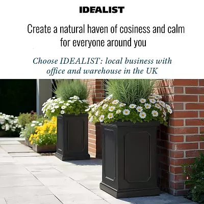 IDEALIST Lite Faux Lead Chelsea Light Concrete Tall Square Planter