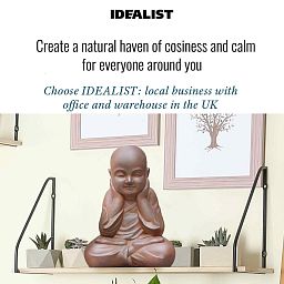 IDEALIST Lite Sitting Baby Monk Rusty Indoor and Outdoor Statue L29.5 W23.5 H39 cm