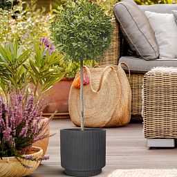 IDEALIST Lite Vertical Ribbed Cylinder Outdoor Planter