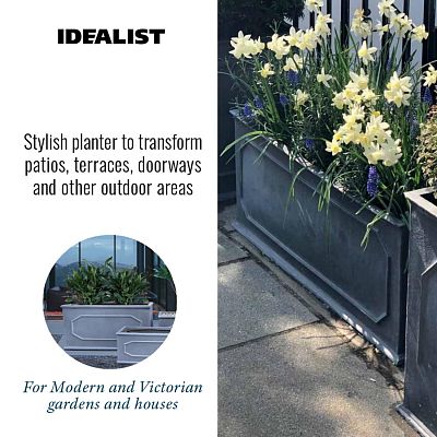 IDEALIST Lite Faux Lead Chelsea Light Concrete Through Planter