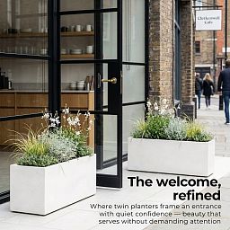 IDEALIST Lite Contemporary Light Concrete High Trough Planter