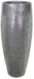 Crackle Round Tall Polystone Outdoor Planter