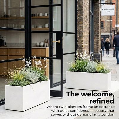 IDEALIST Lite Contemporary Light Concrete High Trough Planter