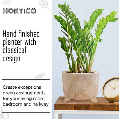 HORTICO GROWER Wooden House Planter with Legs, Indoor Plant Pot Stand with Waterproof Liner