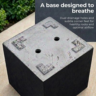 IDEALIST Lite Square Box Contemporary Light Concrete Planter Set