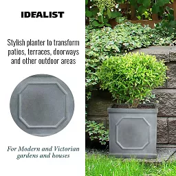 IDEALIST Lite Faux Lead Chelsea Box Square Light Concrete Planter