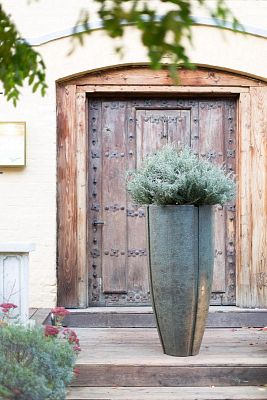 Patina Round Tall Polystone Outdoor Planter