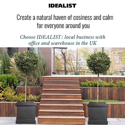 IDEALIST Lite Victorian Box Square Light Stone Outdoor Planter