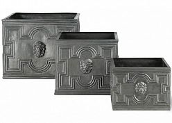 Elizabethan Fiberglass Square Faux Lead Planter Pot In/Out