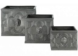 Elizabethan Fiberglass Square Faux Lead Planter Pot In/Out