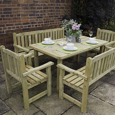Outdoor Wooden Rosedene Table by Forest Garden