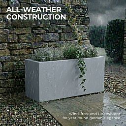IDEALIST Lite Contemporary Light Concrete High Trough Planter