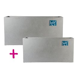 IDEALIST Lite Contemporary Light Concrete High Trough Planter Set