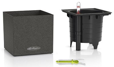 LECHUZA CANTO Stone Square Poly Resin Indoor Self-watering Planter
