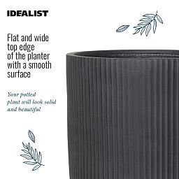 IDEALIST Lite Vertical Ribbed Cylinder Outdoor Planter