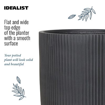 IDEALIST Lite Vertical Ribbed Cylinder Outdoor Planter