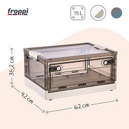 Collapsible Hard Plastic Multi-purpose Storage Box for Toys, Shoes, Clothes by Froppi