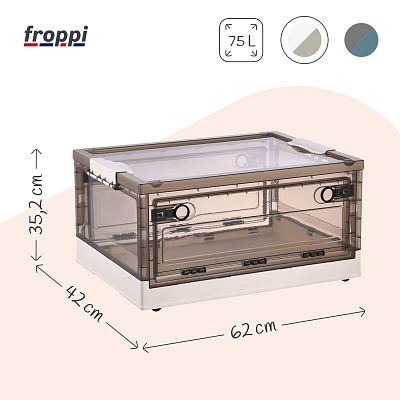 Collapsible Hard Plastic Multi-purpose Storage Box for Toys, Shoes, Clothes by Froppi
