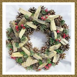 Mixed Berry Led Wreath with Cones Artificial Branch Plant