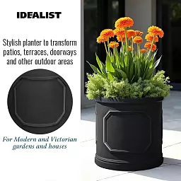 IDEALIST Chelsea Light Concrete Cylinder Garden Planter