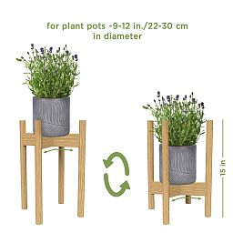 Mid Century Wooden Plant Stand / Pot Holder with Adjustable Width