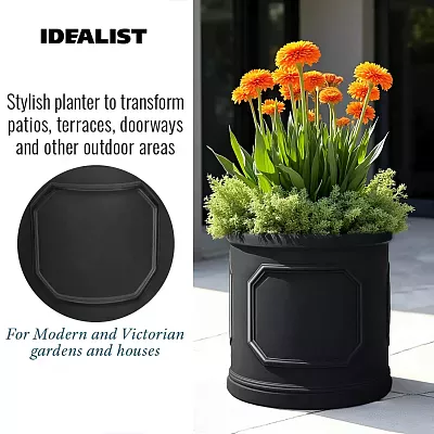 IDEALIST Chelsea Light Concrete Cylinder Garden Planter