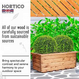 Rustic Scandinavian Redwood Trough Outdoor Planter Made in UK by HORTICO