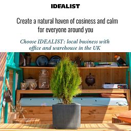 IDEALIST Lite Vertical Ribbed Square Effect Outdoor Planter