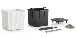 LECHUZA CUBE Cottage Square Poly Resin Self-watering Planter
