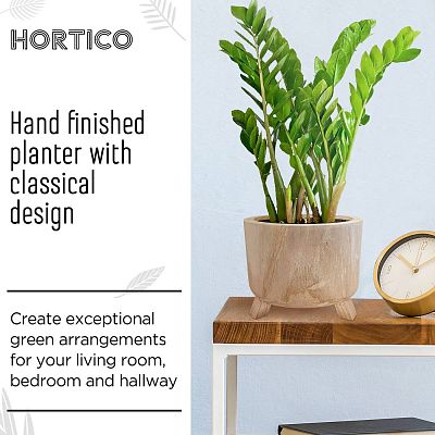 HORTICO GROWER Wooden House Planter with Legs, Indoor Plant Pot Stand with Waterproof Liner