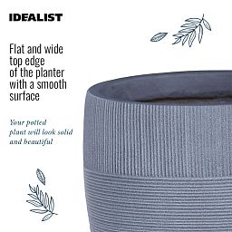 IDEALIST Lite Striped Egg Planter on Legs, Round Pot Plant Stand Indoor