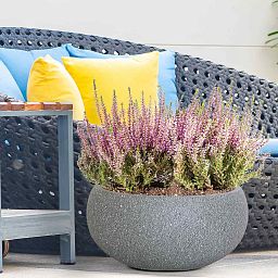 IDEALIST Lite Textured Concrete Effect Bowl Outdoor Planter