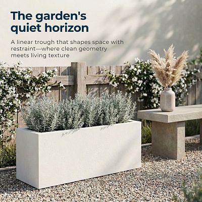 IDEALIST Lite Contemporary Light Concrete High Trough Planter