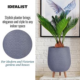 IDEALIST Lite Honeycomb Style Egg Planter on Legs, Round Pot Plant Stand Indoor