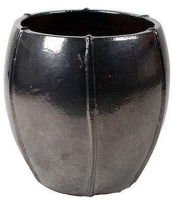 Ceramic Round Lined Glossy Planter Pot In/Out