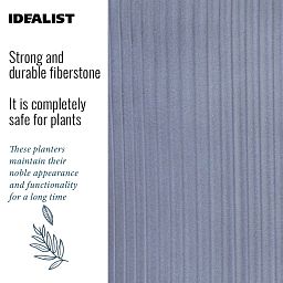 IDEALIST Lite Ribbed Cylinder Planter on Legs, Round Pot Plant Stand Indoor