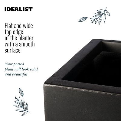 IDEALIST Lite Square Box Contemporary Light Concrete Planter