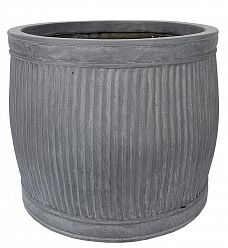 IDEALIST Lite Vertical Ribbed Vintage Style Barrel Round Planter