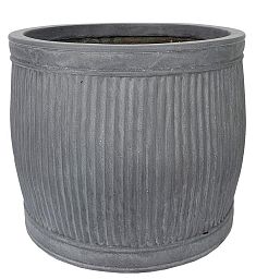 IDEALIST Lite Vertical Ribbed Vintage Style Barrel Round Planter