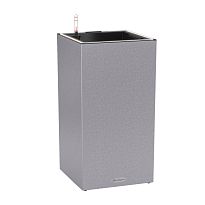 LECHUZA CANTO Stone 30 High LED Stone Grey Poly Resin Self-watering Pl...